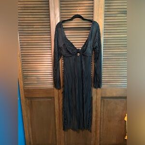 Gilli Plissé Black Dress sz L